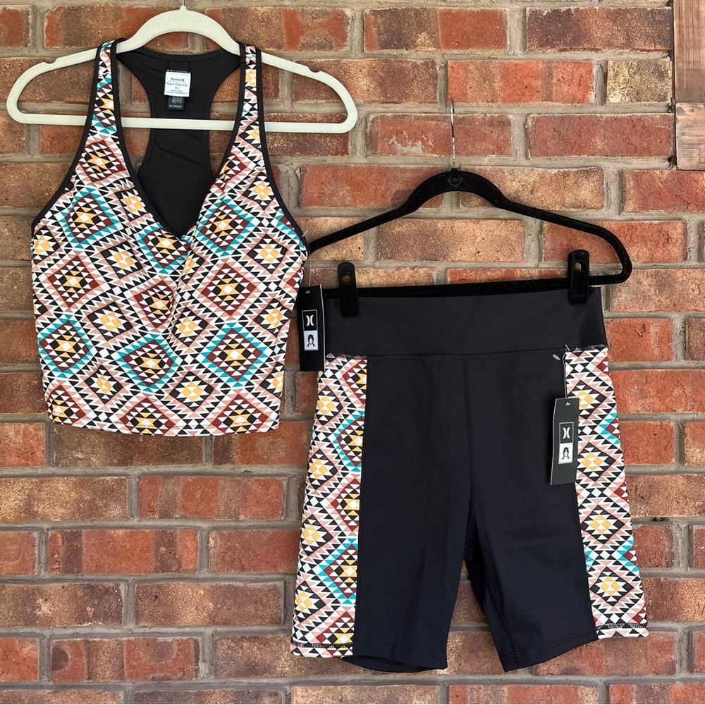 Hurley x BGS 2PC short & Tank mosaic XL NWT